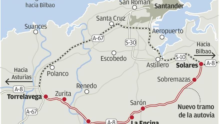 La apertura de Solares-Torrelavega en la A-8 reduce en 15 minutos el viaje a Bilbao