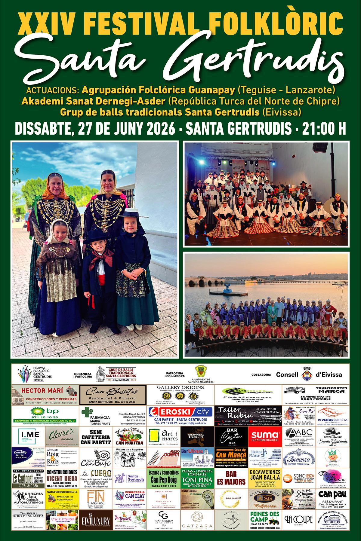 Cartel del XXIV Festival folklòric Santa Gertrudis.