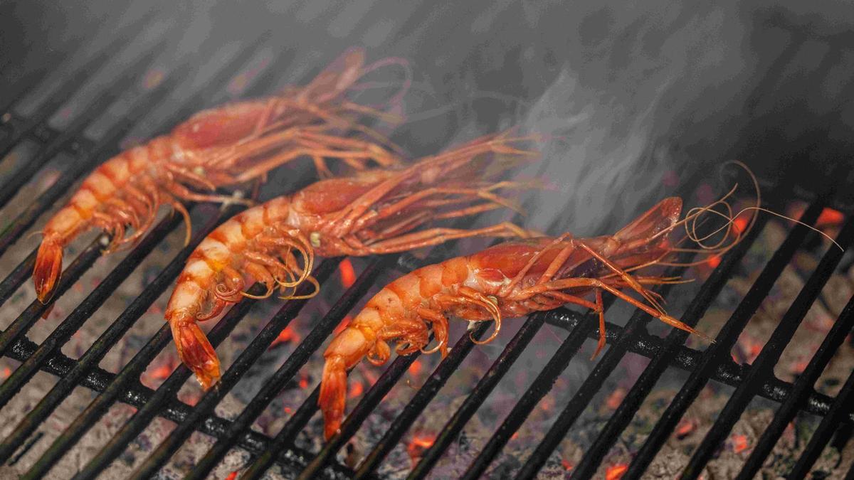 Gambas a la brasa de Joan Roca.