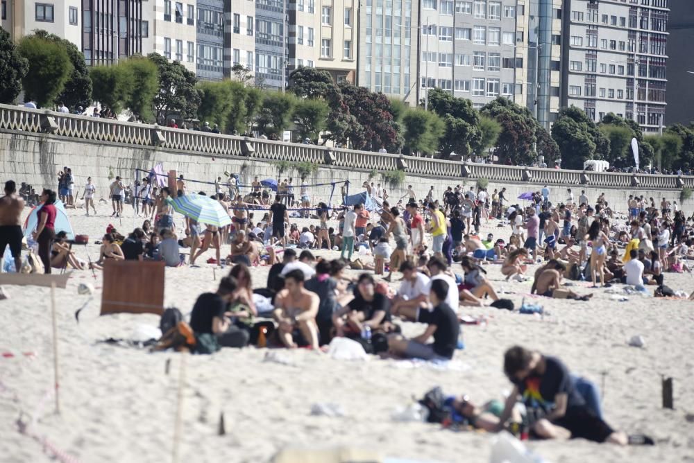 Primeras horas de San Juan 2017 en las playas coruñesas