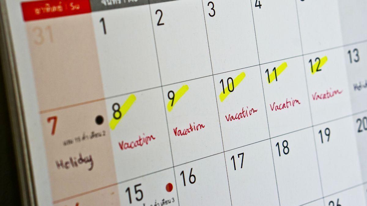 Imagen de archivo de un calendario.