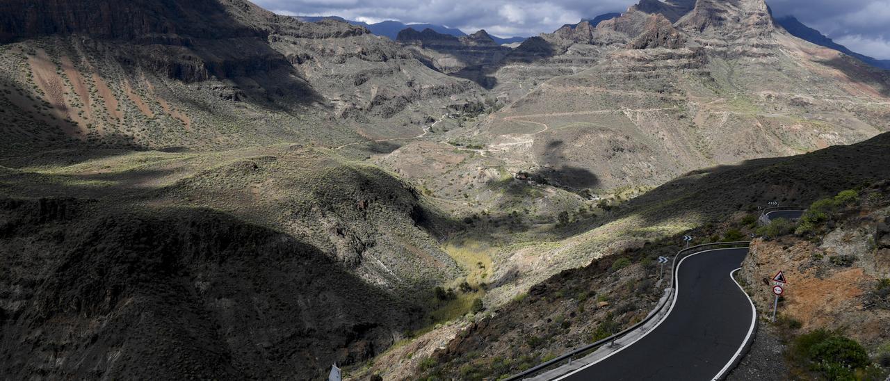 Un tramo de la carretera de Fataga, en San Bartolomé de Tirajana.