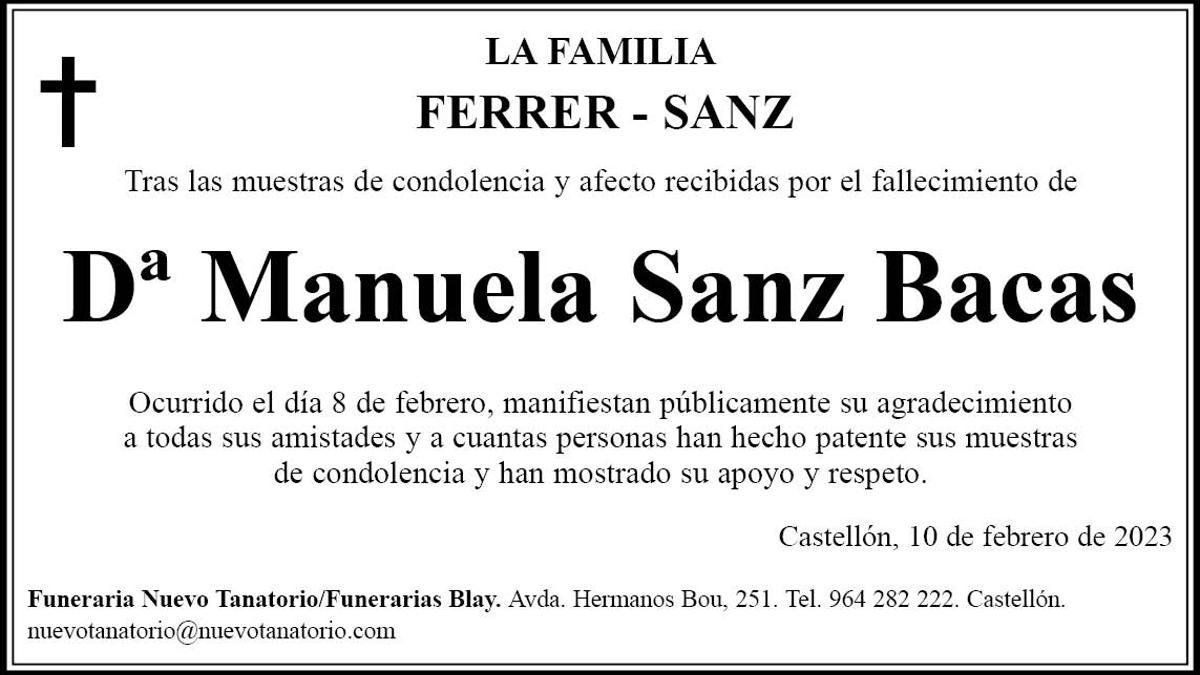 Dª Manuela Sanz Bacas