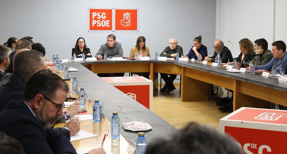 Reunión de la Ejecutiva nacional del PSdeG, ayer en Santiago