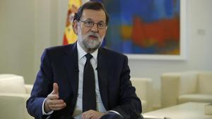El jefe del Ejecutivo, Mariano Rajoy, el pasado jueves en la Moncloa, durante una entrevista que dio a la Agencia Efe.
