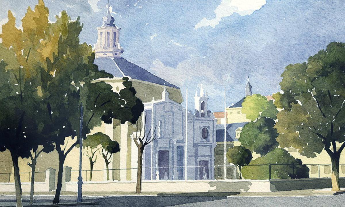 Universidad laboral, acuarela Universidad laboral, acuarela