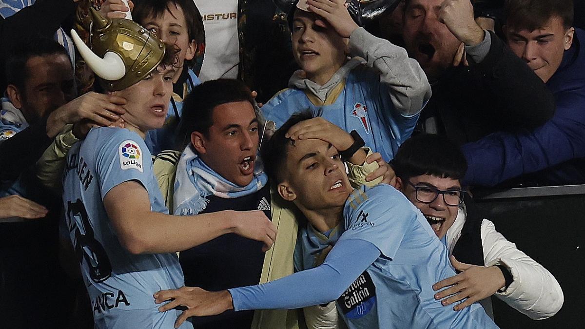 Aficionados del Celta en el partido contra el Villarreal.