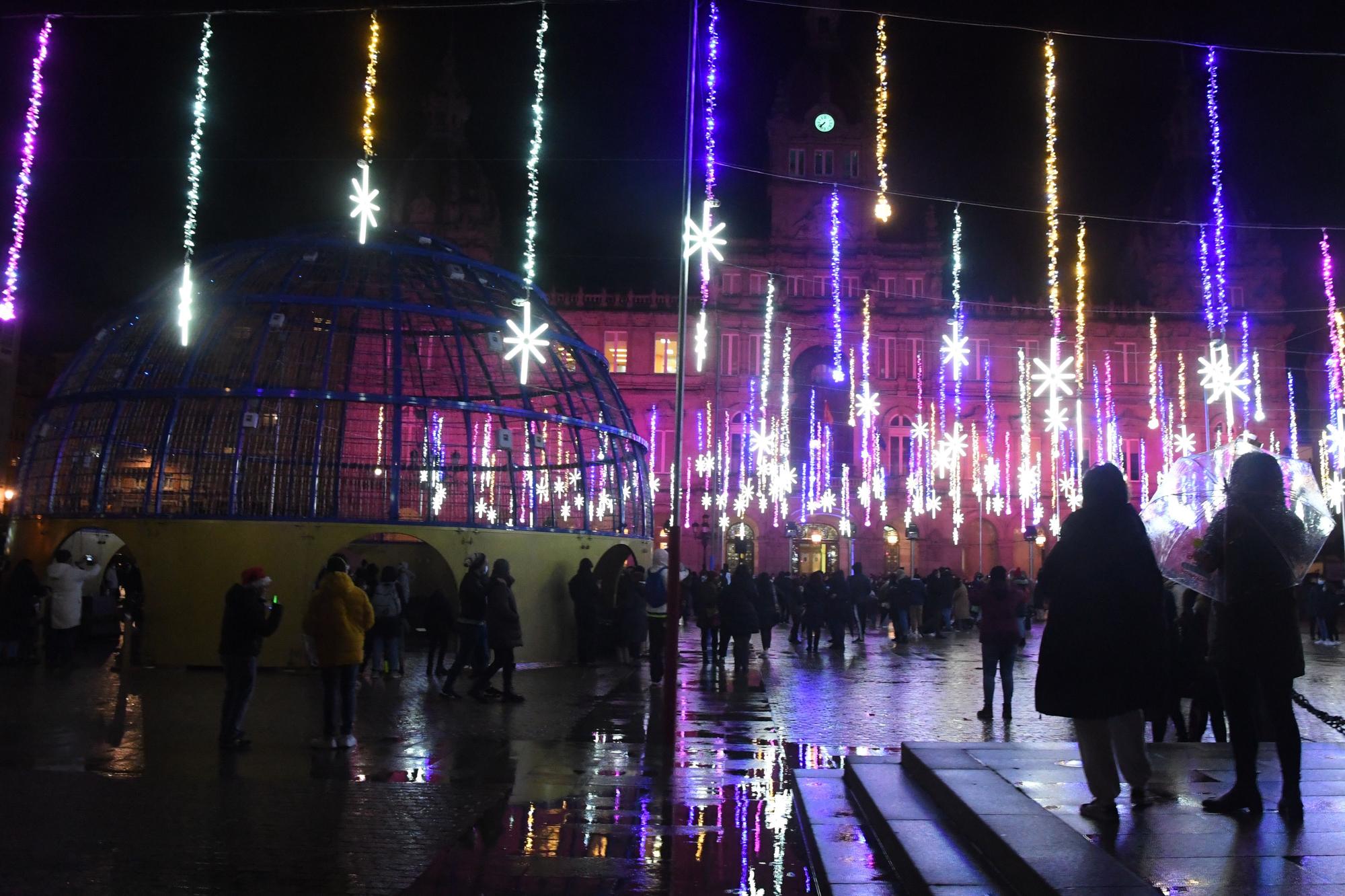 Encendido del alumbrado navideño en A Coruña