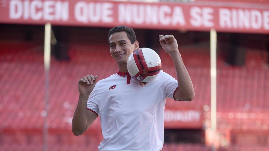 Ganso, en su presentación con el Sevilla. // Sevilla FC