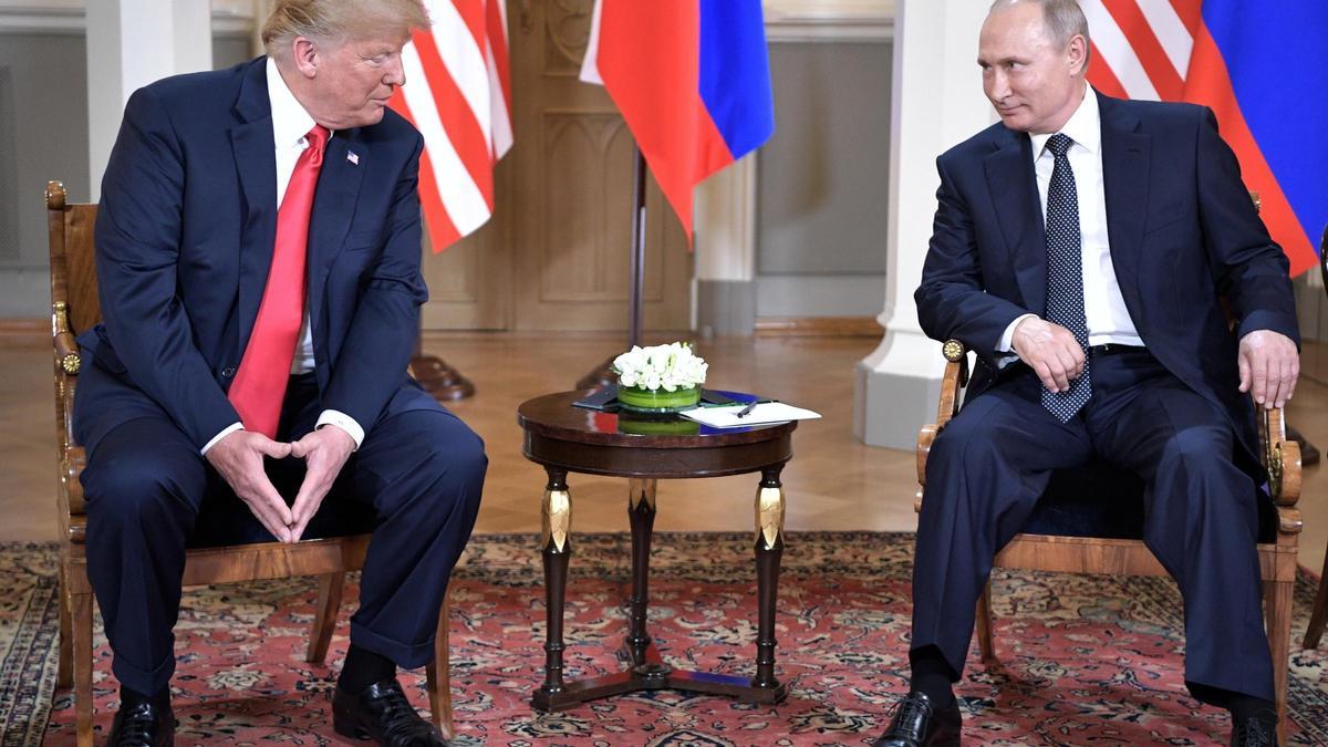 Donald Trump y Vladímir Putin, durante la cumbre que celebraron en Helsinki en 2018.