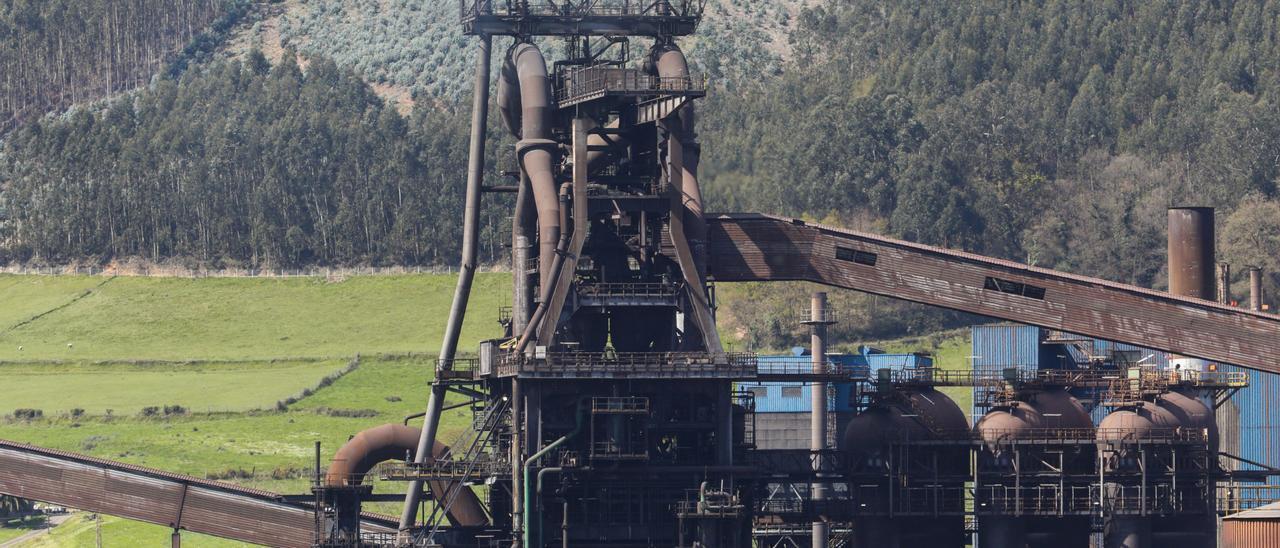 Horno alto A de Arcelor tras el incendio.