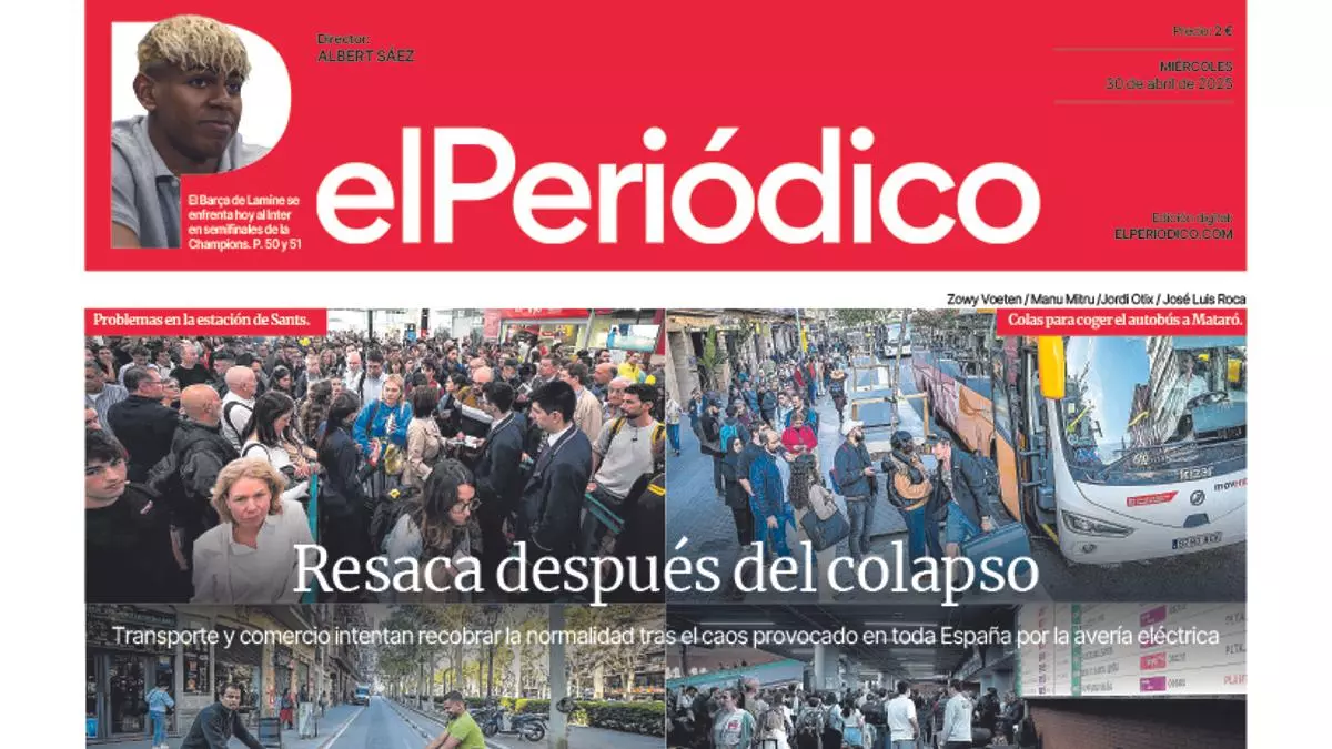 La portada de EL PERIÓDICO del 30 de abril de 2025