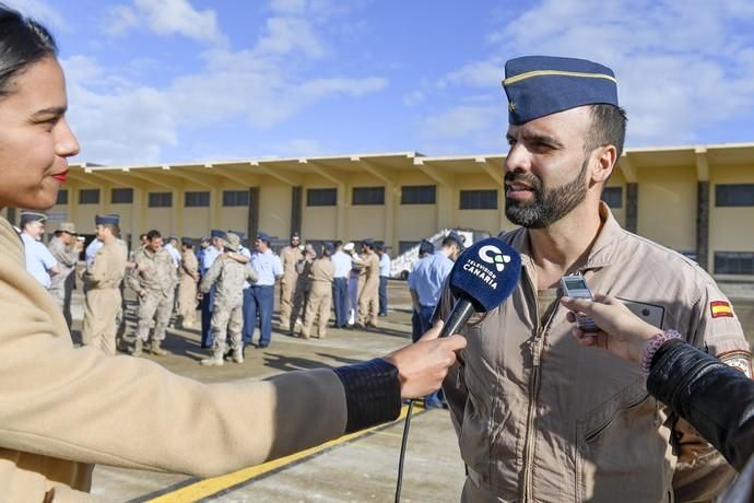 CANARIAS Y ECONOMIA 18-01-2019 BASE AEREA DE GANDO. TELDE-INGENIO. Ejército del Aire. Bienvenida del escuadrón del 10ª contingente del destacamento rappa en Sigonella.  FOTOS: JUAN CASTRO