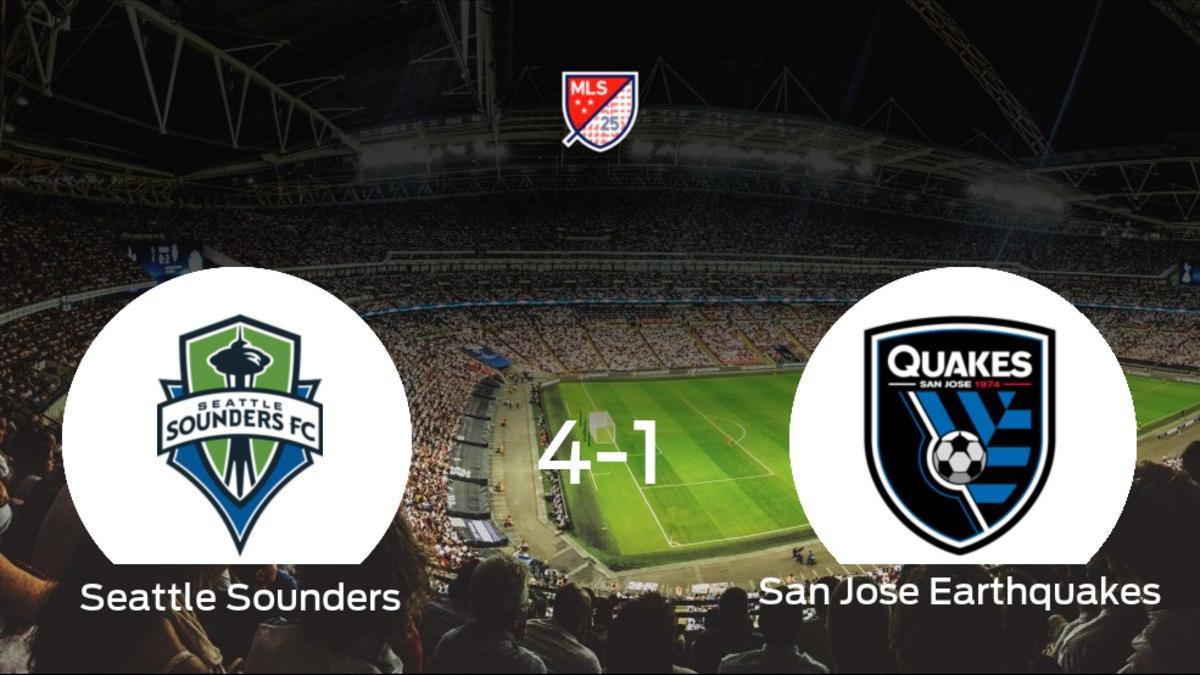 El Seattle Sounders se lleva el triunfo tras golear 4-1 al San Jose Earthquakes