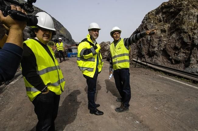 VISITA OBRAS REPARACION CARRETERA AGAETE LA ALDEA