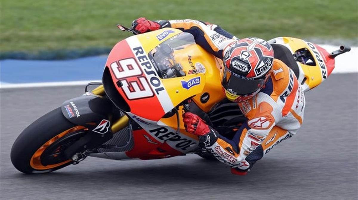 Marc Márquez, en els entrenaments d’Indianapolis. 