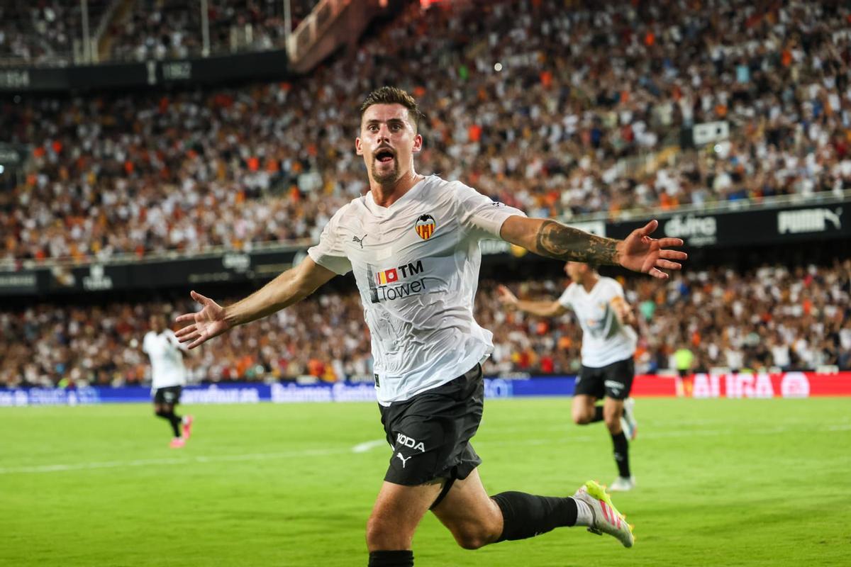 Baptiste Santamaría, autor del primer gol del encuentro