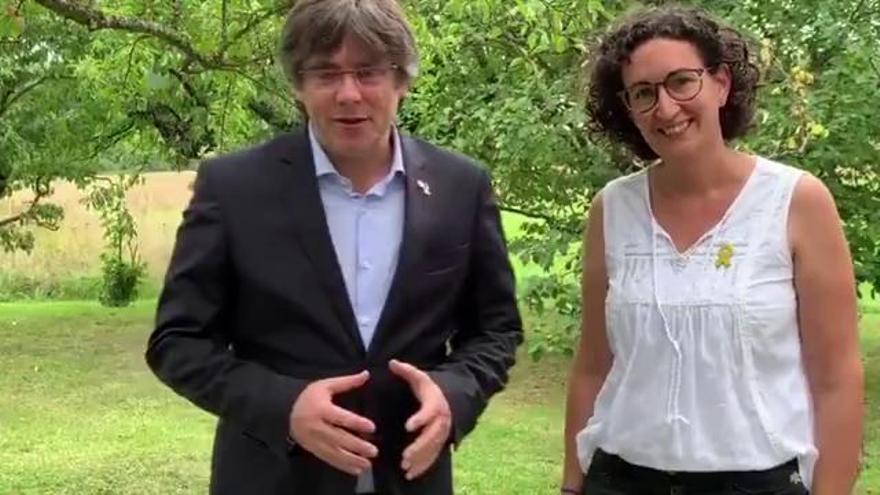 Crida conjunta de Puigdemont i Rovira a participar a la Diada: "Demostrem que seguim dempeus i determinats"