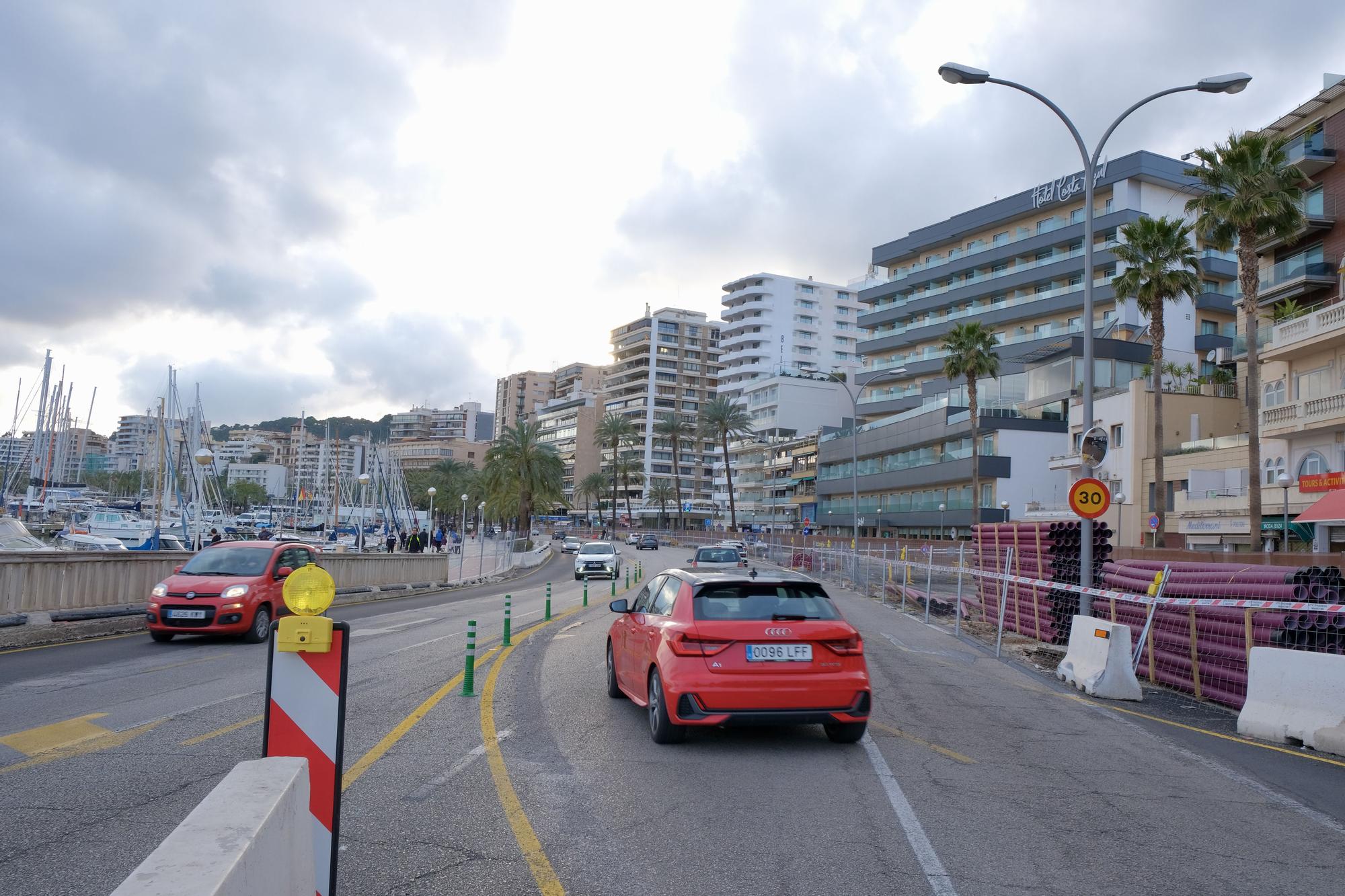 Las fotos de la evolución de obras del Paseo Marítimo de Palma después de tres meses de trabajos