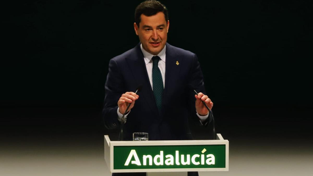 Juan Manuel Moreno, durante su intervención.