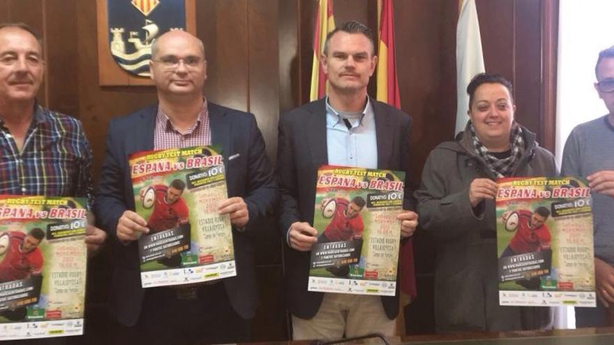 Presentación del partido de rugby entre España y Brasil en La Vila.