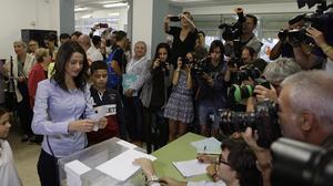 Declaracions de la candidata de Ciutadans, Inés Arrimadas, després de la seva votació el 27S.