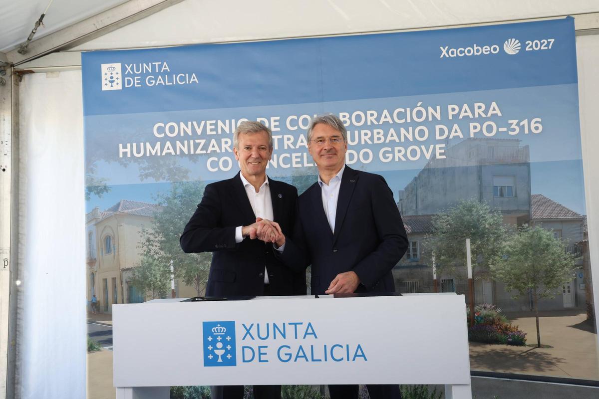 El presidente de la Xunta y el alcalde de O Grove.