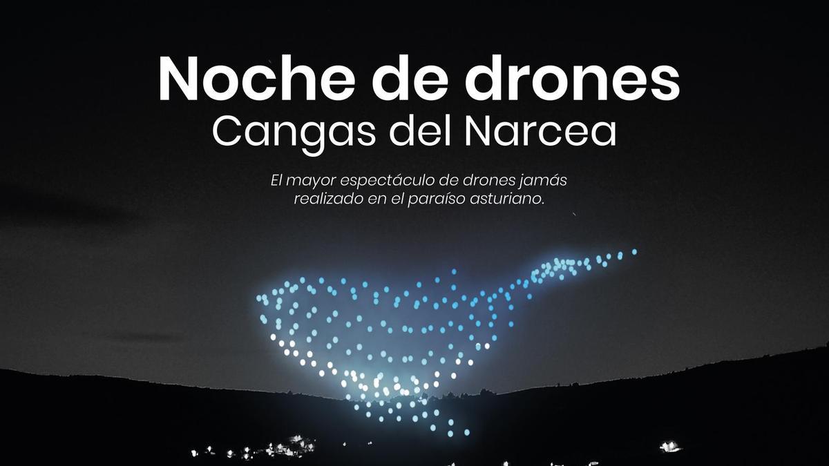 Cartel anunciador de la &quot;Noche de drones&quot; en Cangas del Narcea.