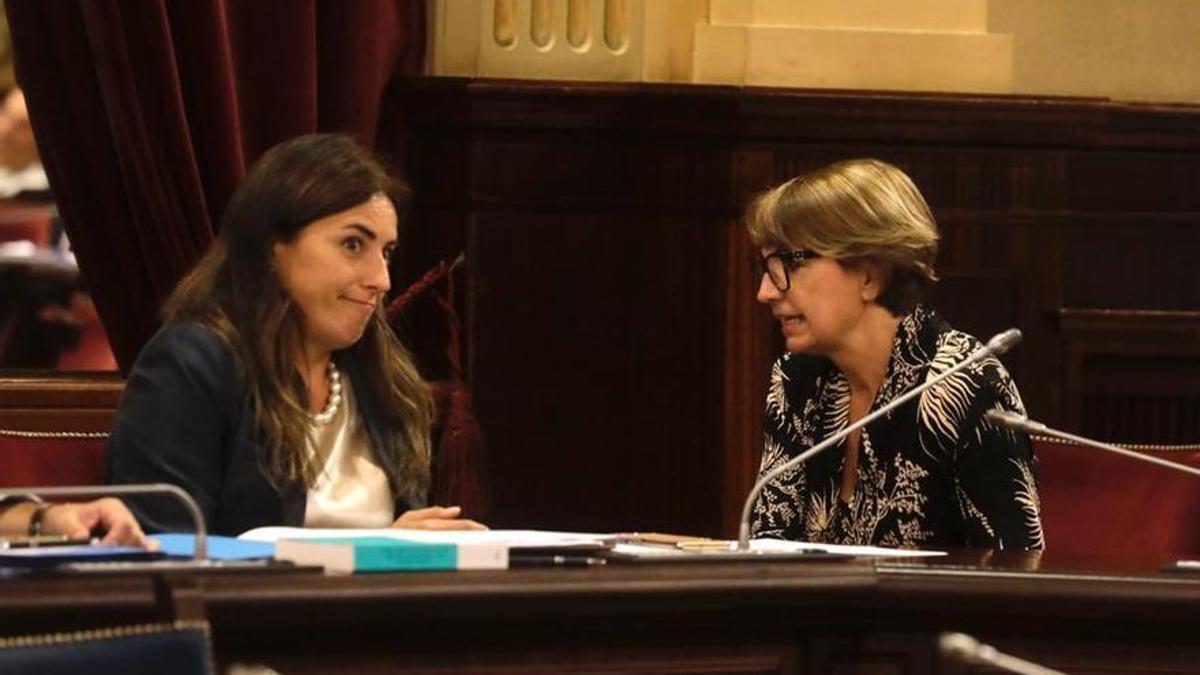 Las portavoces de Vox y del PP, Idoia Ribas y Marga Durán.