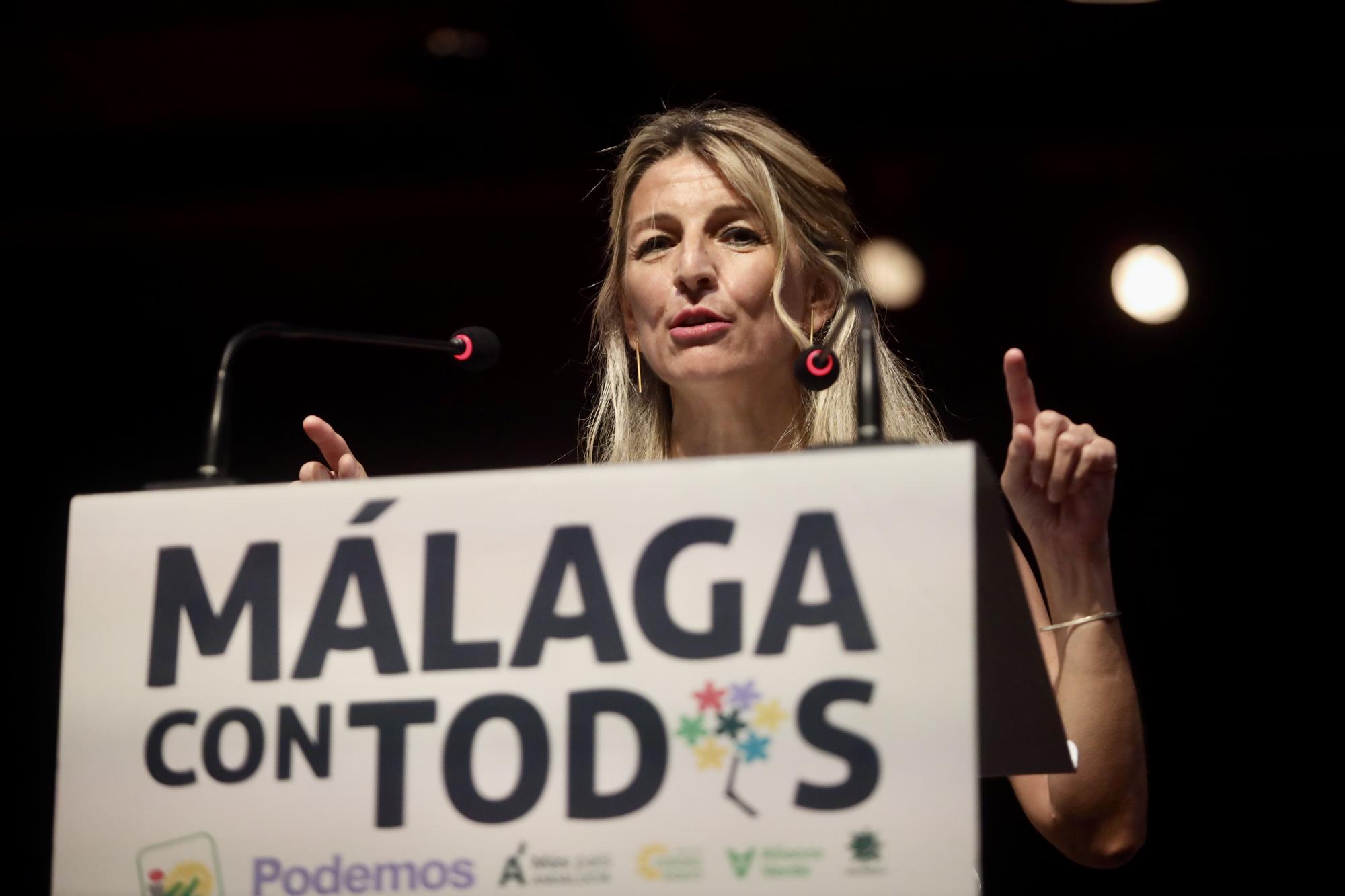 El mitin de 'Con Málaga', con Yolanda Díaz, en imágenes