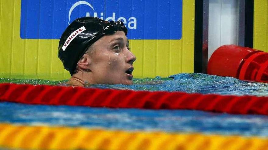 Belmonte, ayer tras ser eliminada en los 400 libres. // Efe