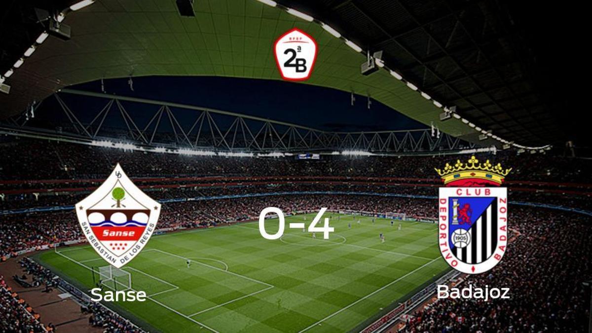 El Badajoz golea en el estadio del Sanse (0-4)