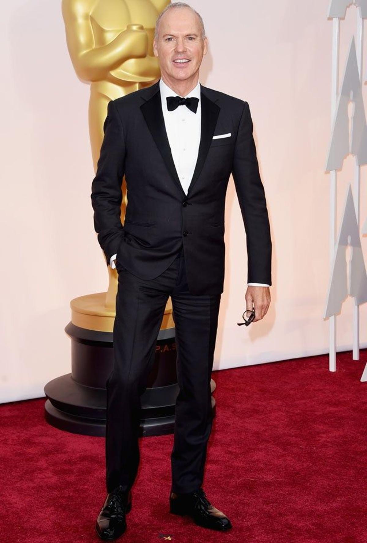 Michael Keaton en la alfombra roja de los Oscar 2015