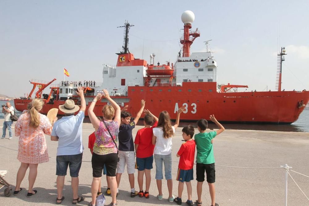 Llegada del buque Hespérides a Cartagena