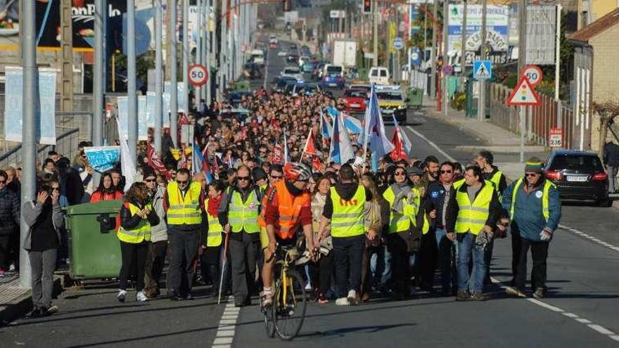 Manifestación de ayer en Vilagarcía. // Iñaki Abella