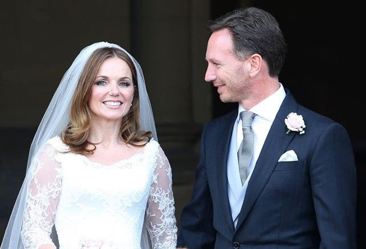 Geri Halliwell y Christian Horner salen de la iglesia como marido y mujer