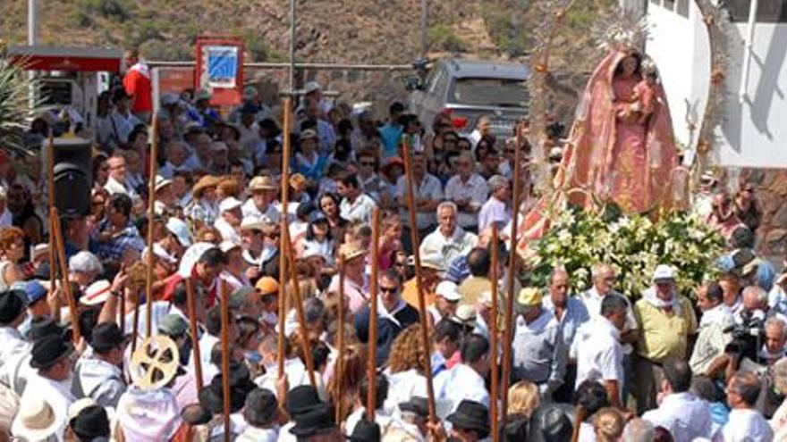 La Virgen del Socorro durante la procesión