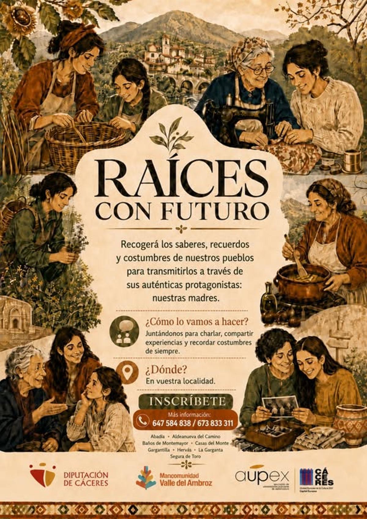Cartel de 'Raíces con futuro'.