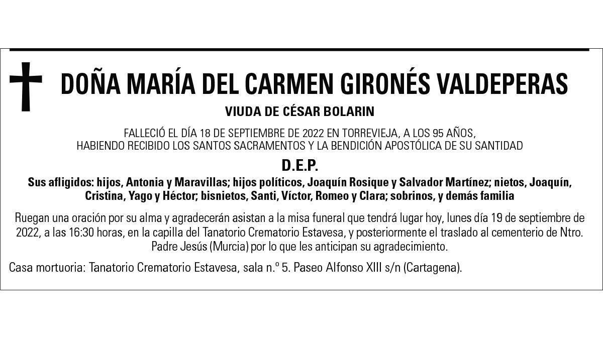 Dª María del Carmen Gironés Valdeperas