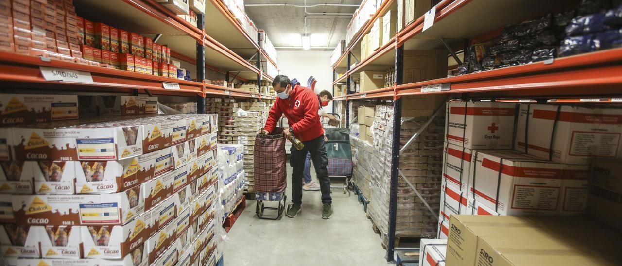 Banco de alimentos de Cruz Roja.