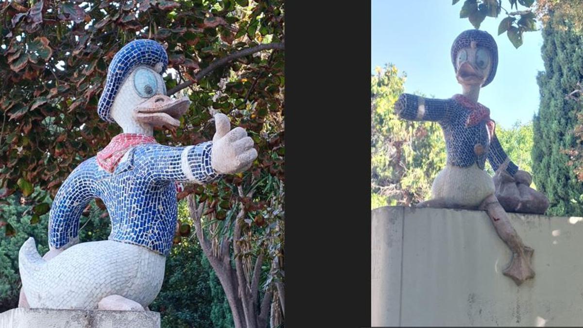 La escultura antes y después