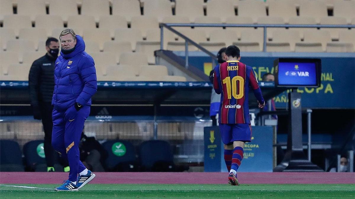 Leo Messi, expulsado de la Supercopa por un 'manotazo' a Villalibre