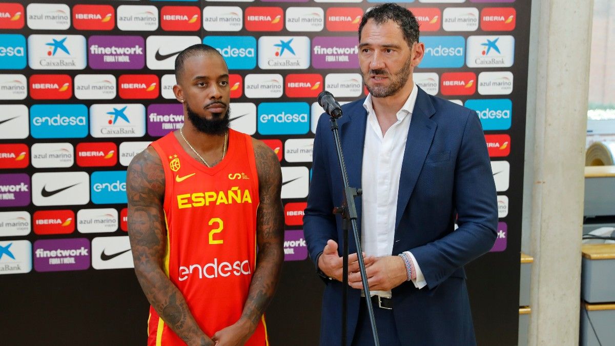 Lorenzo Brown, durante la puesta en marcha de la selección española