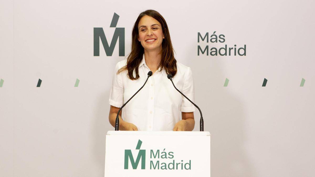 Rita Maestre en la rueda de prensa previa al Pleno de myao de este lunes.
