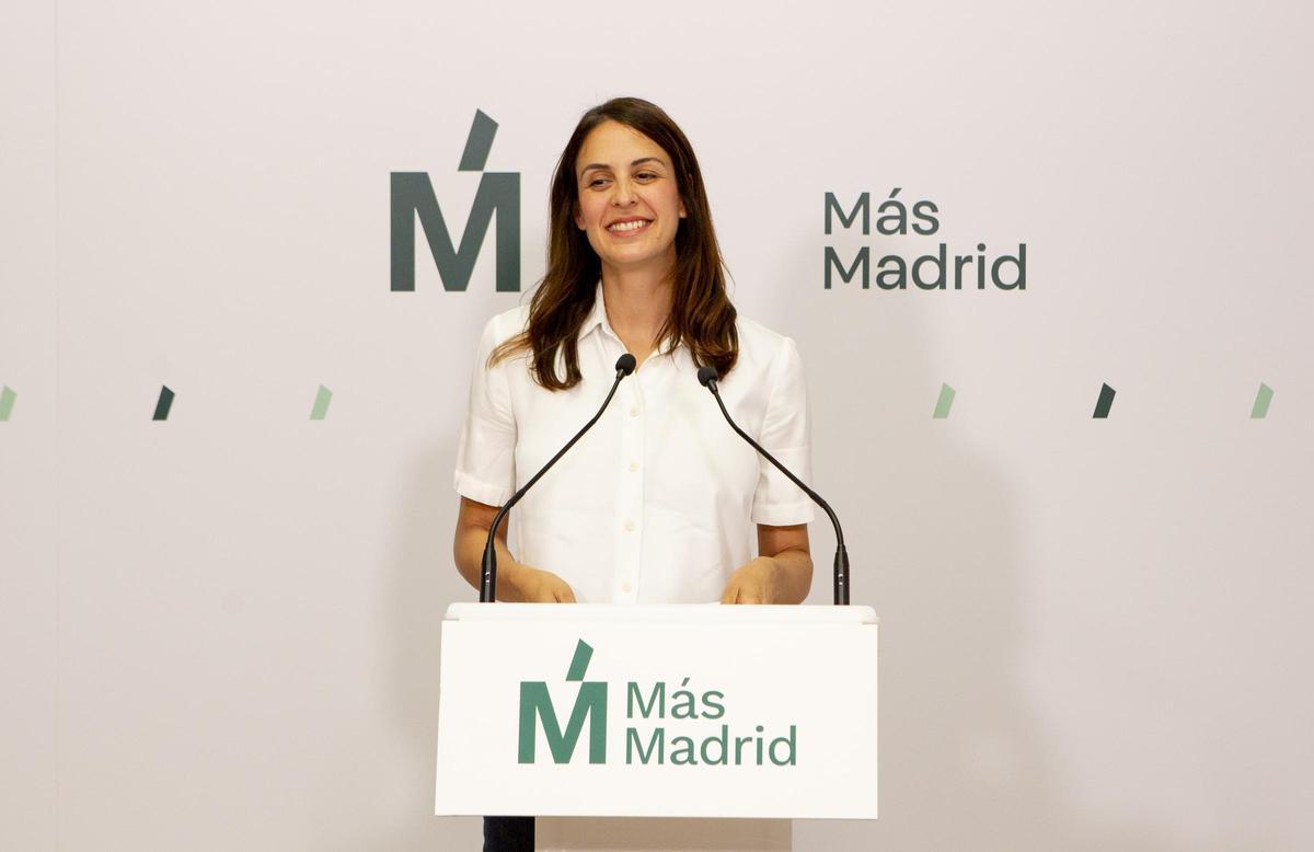 Rita Maestre en la rueda de prensa previa al Pleno de myao de este lunes.