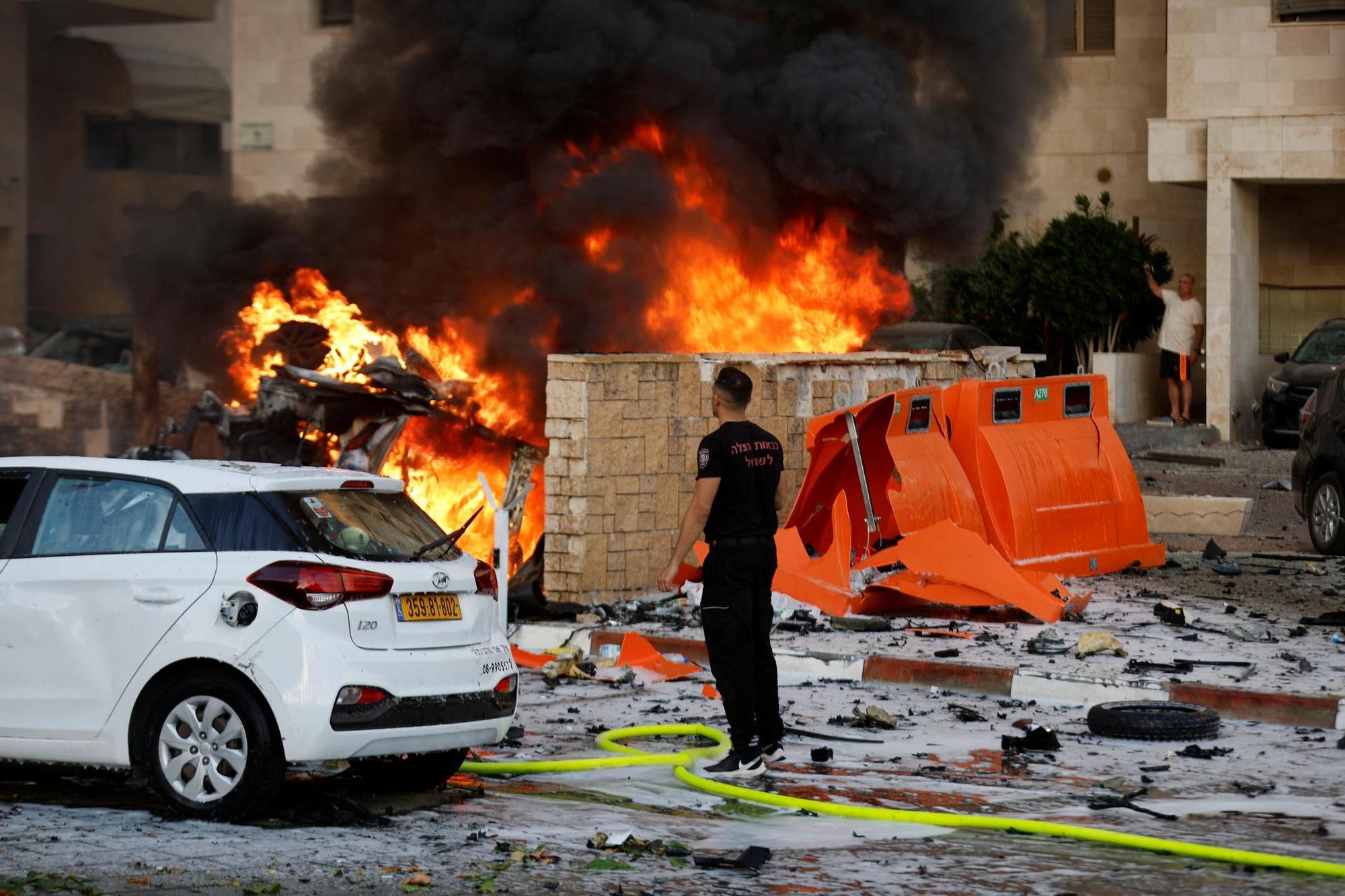 Ataque procedente de la Franja de Gaza en Ashkelon, Israel.