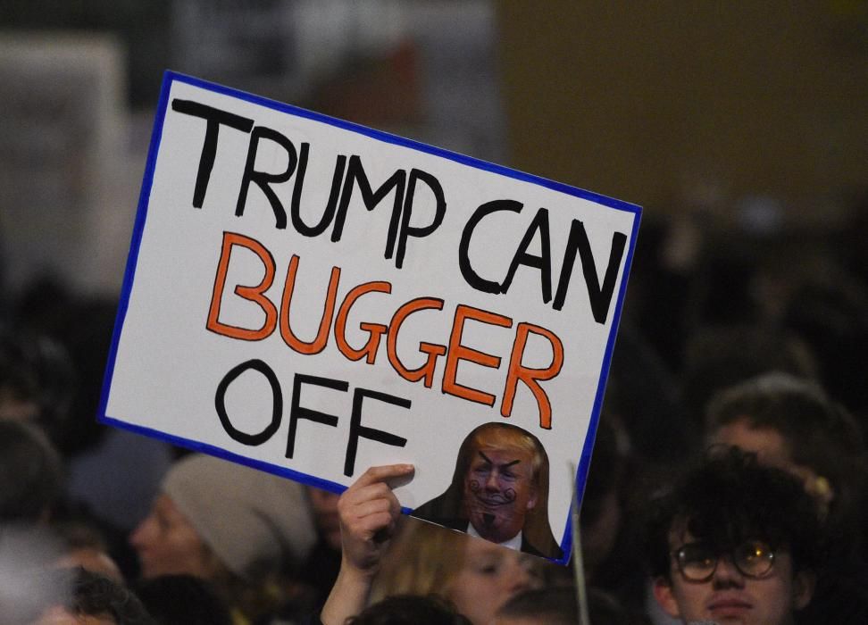 Protestas en Londres contra el veto de Trump