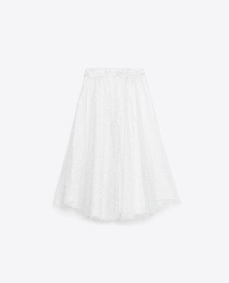 Falda blanca tul, Zara