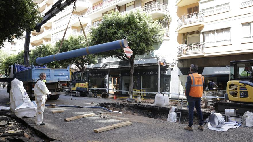 Reparada la avería en la tubería de la calle Ramón y Cajal de Palma: el servicio podría normalizarse esta tarde