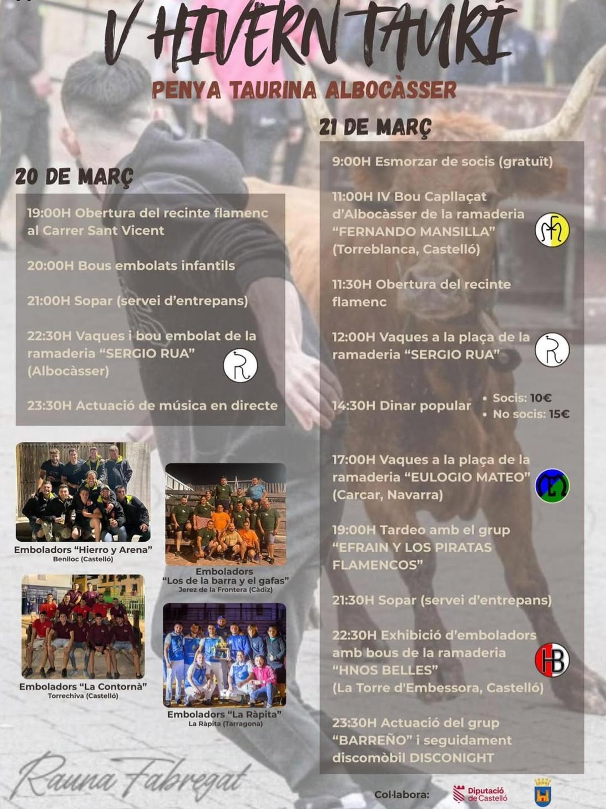 Programa oficial del V Hivern Taurí de Albocàsser.